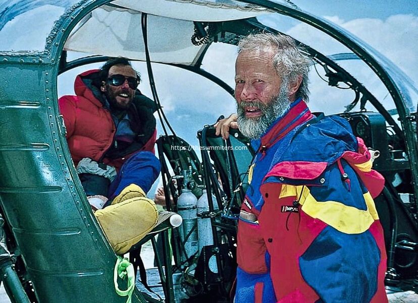 Chris Bonington, right, also suffered a 150m fall but was more worried about the rescue of his teammate. Photo: Stephen Venables

