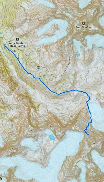 Map of the Route on Malangphulang peak