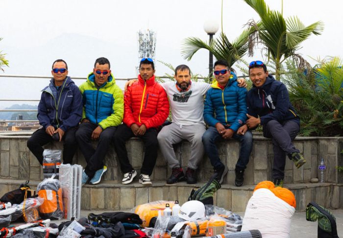 Txikon with Sherpa climbers on his winter Annapurna team. Photo: Alex Txikon/Facebook