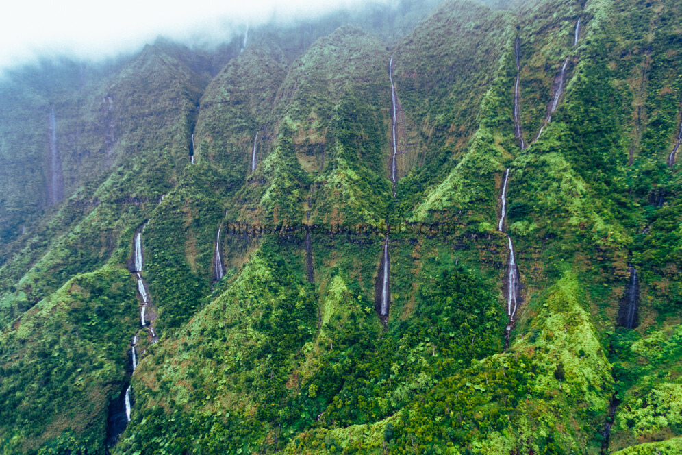 Waterfalls on the Nāpali Coast, Kauai
