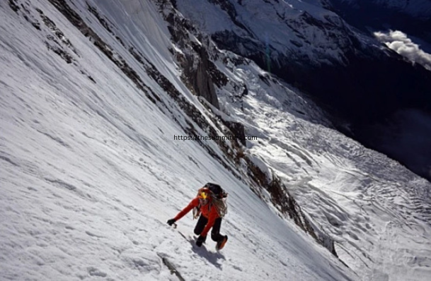 Ueli Steck solos a new route on the South Face of Annapurna in 2013. Photo: Ueli Steck

