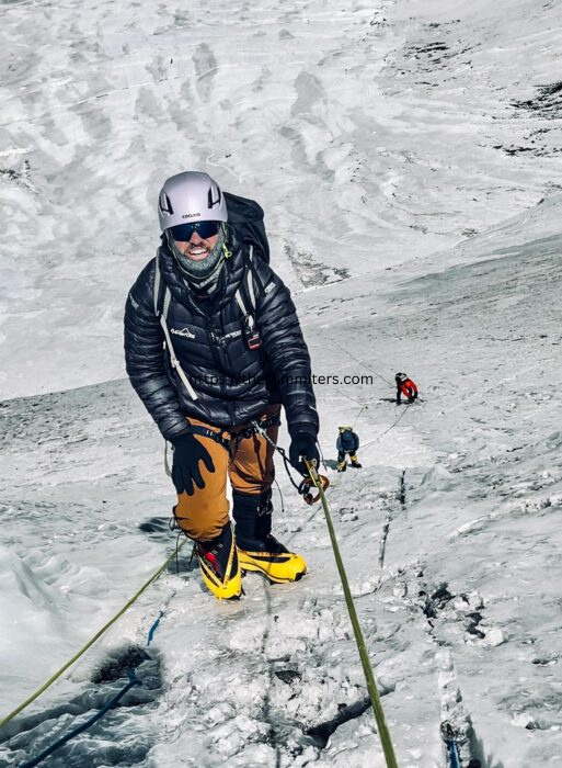 Climbers progress on icy ground to Camp 3 on the Lhotse Face. Photo: Everest One

