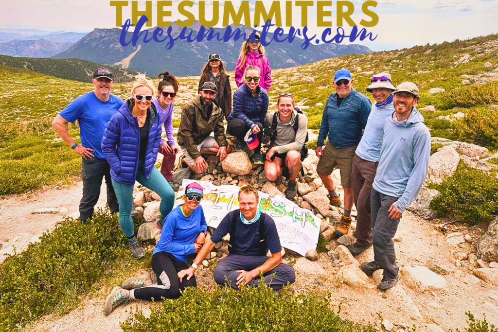 Andrew Hamilton and Andrea Sansone (front) with most of their crew after establishing a co-ed supported FKT on the Colorado 14ers.