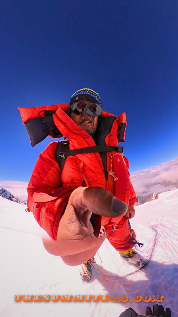 Fredriksen on the summit of K2 without gloves. Photo: Jean Yves Fredriksen