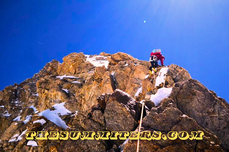 On the West Ridge of Gasherbrum III. Photo: Tom Livingstone

