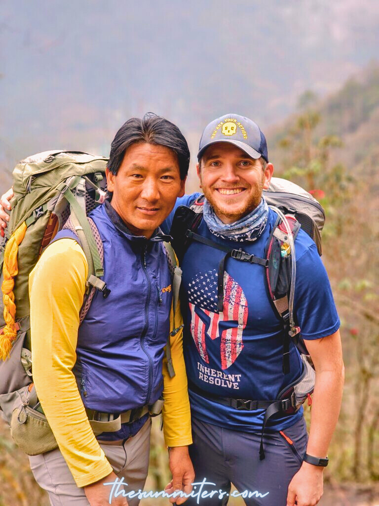 Nawang Sherpa and Chris P. on Mera Peak last year. Photo: @chrisclimbs2022